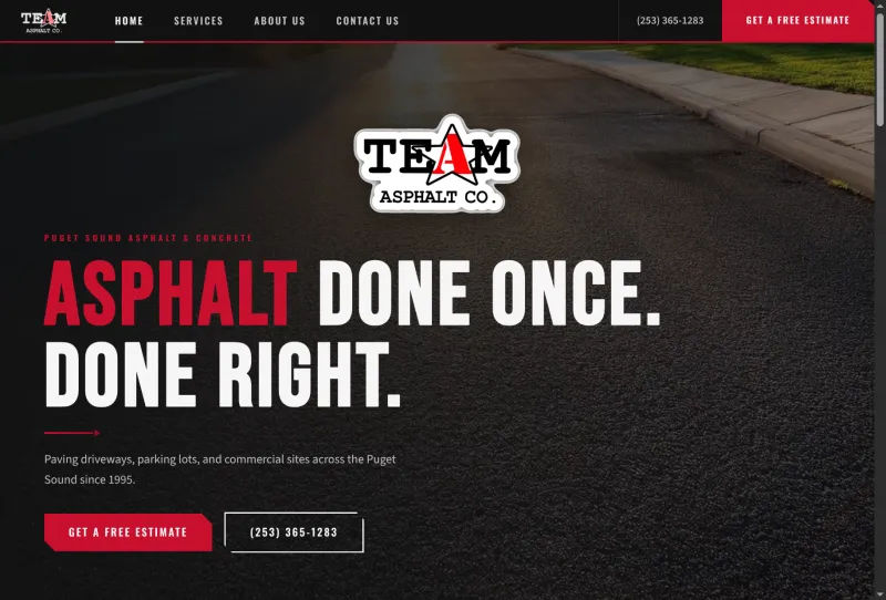 A-Team Asphalt website screenshot