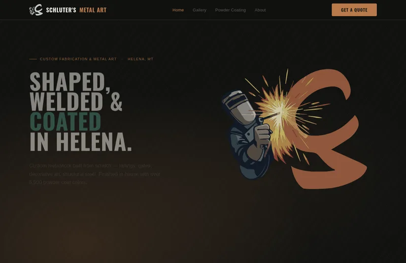 Schluter’s Metal Art website screenshot