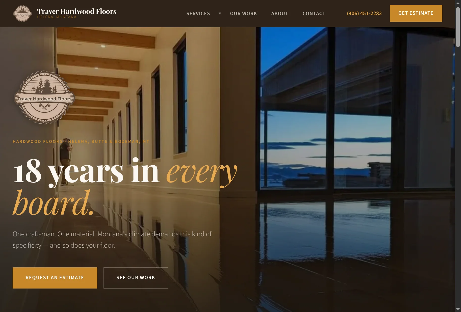 Traver Hardwood Floors website screenshot